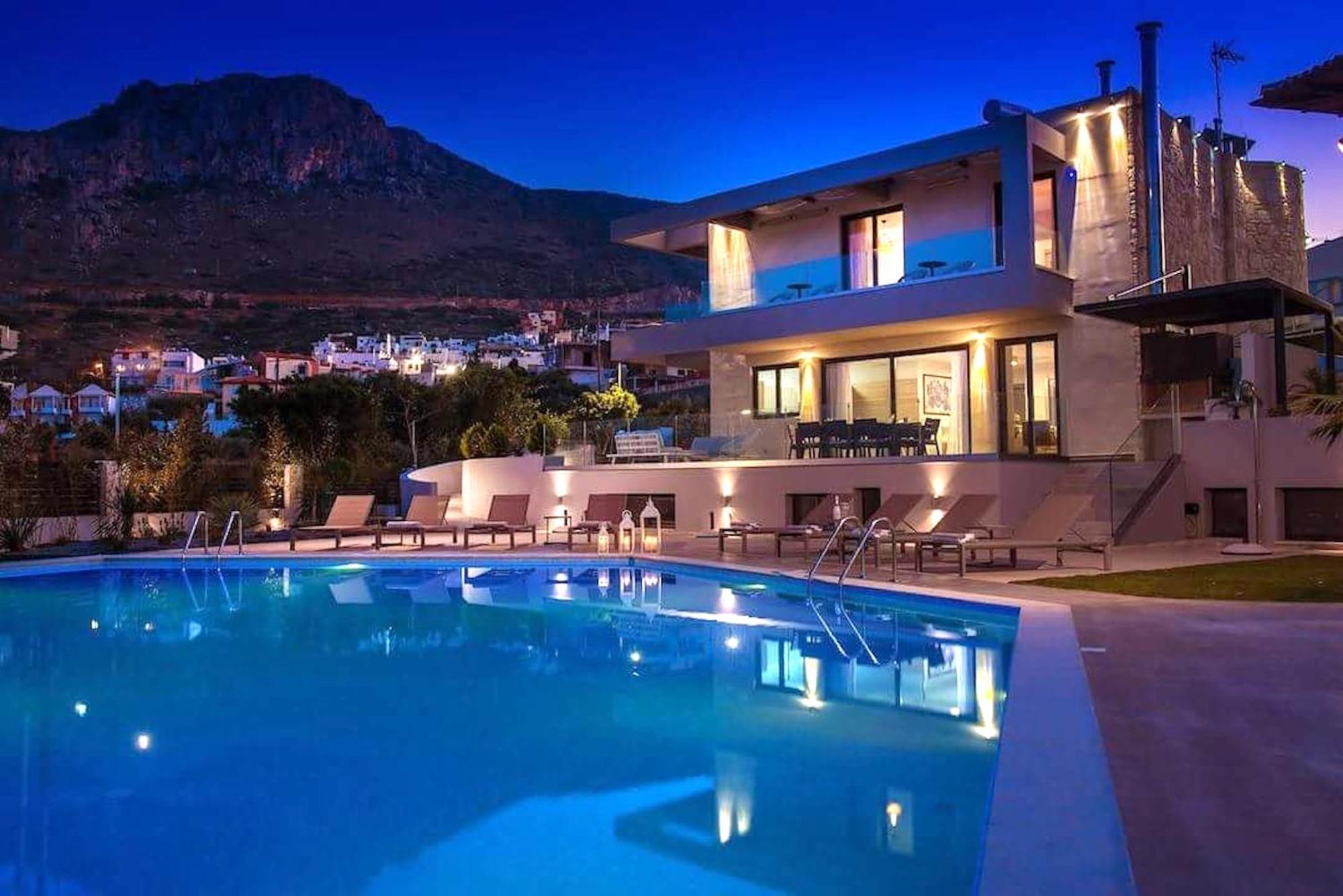 Orama Luxury Villa 4 Bedrooms With Private Pool Hersonissos  Eksteriør billede
